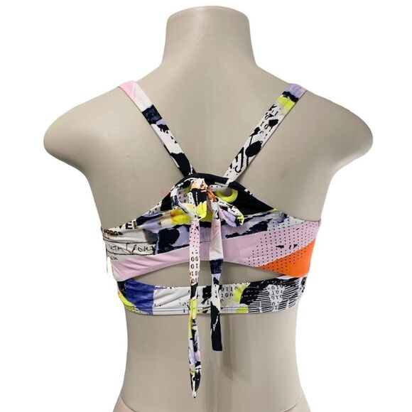 The Bikini Lab News Flash Artsy Bandeau Strappy Bikini Top Size Medium - Picture 6 of 12